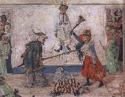 James Ensor Skeletons Fighting over a Hanged Man oil painting on canvas
